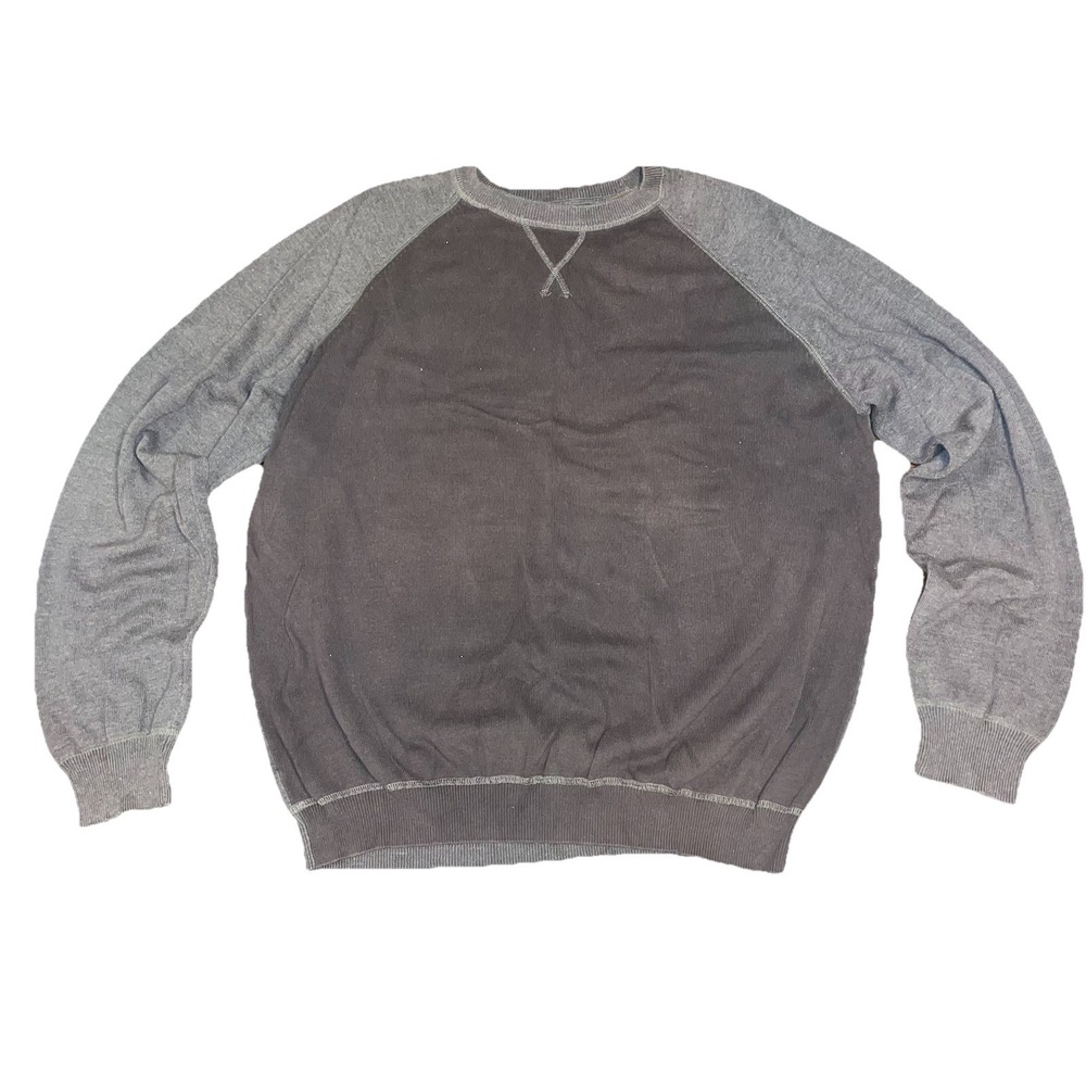 Perry Ellis Sweater Mens Large Brown Pullover Cotton Blend Soft Touch